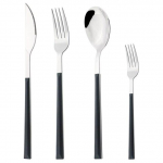 4 vnt Auksinių stalo įrankių rinkinys nerūdijančio plieno valgomojo indų medinės rankenos stalo reikmenų blizgus peilis &scaron;akutė &scaron;auk&scaron;tas vakarieti&scaron;kas virtuvės sidabro reikmenų rinkinys a black silver sidabras/juoda