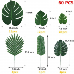 Dirbtiniai palmių lapai atogrąžų augalas su dirbtiniais monsteros lapais stiebais, imitacija Safari lapai, skirti Havajų stalo lapų dekoravimui 6 rū&scaron;ys