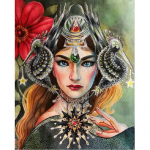 5D DIY Diamond Painting Queen Cross Stitch Kit Mosaic Diamond Embroidery Rose Full Round/Square Drill Home Decoration Round 20x30cm