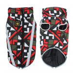 &bdquo;Blue Doodle Lattice Dog&ldquo; žieminė pamink&scaron;tinta vandeniui atspari striukė palaiko &scaron;ilumą Naktį atspindinti naminių gyvūnėlių medvilniniai paltai Drabužiai naminių gyvūnėlių reikmenys 5XL：23-30kg raudona/žalia