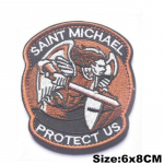 SAINT MICHAEL PROTECT US Ženkliukas kabliuku i&scaron;siuvinėti pleistrai Kariniai taktiniai drabužiai Patch Rankrai&scaron;čiai kepurėms Kuprinės Insignia Dekoratyviniai