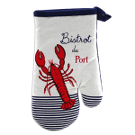Les Tr&eacute;sors De Lily [A2436] - Gant de cuisine 'Bistrot du Port' bleu rouge blanc (homard) - 28x14 cm mėlyna