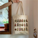 Moterų mados tendencijos pirkinių krep&scaron;iai spausdinti Kawaii krep&scaron;iai Harajuku pirkinių drobė pirkinių krep&scaron;iai mergaičių rankinės Rankinės pečių L 24*26cm