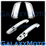 Chrome 4 Door Handle w/o PSG KH+Smart Keyhole Cover For 05-12 Nissan white