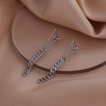 925 Sterlingo sidabro kutais ilgos grandinėlės nuleidžiami auskarai moterims, mergaičių vakarėliui Eleganti&scaron;kas punk 2023 m. madingi papuo&scaron;alai Eh1859