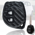 Silikono anglies pluo&scaron;to stiliaus automobilio nuotolinio valdymo pulto rakto korpuso dėklo dangtelis, skirtas Suzuki Celerio Liana Swift Splash Alto SX4 Vitara 2 mygtukais
