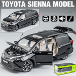 1/24 Scale Sienna MPV Diecast automobilių modelio žaislas, atgal patraukiama žaislinė transporto priemonė su garsu ir &scaron;viesa vaikams, mažiems berniukams, mergaitėms, dovanų kolekcija 1/24- 21x8x7.4 cm