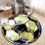 Futbolo nuotraukos kilimėlis animacinis filmas futbolas gyvenamojo kambario apdaila apvalios lovos kėdės kilimėlis namo Įėjimo durys vaikams 120cmx120cm