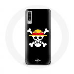 Coque Samsung Galaxy A70 One Piece Manga Tete de Mort Fond Noir