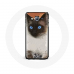 Coque pour Samsung Galaxy J5 Siamois Noir et blanc Yeux Bleus