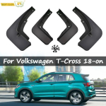 Purvasaugiai Volkswagen VW T-Cross 2018 m.  Purvasaugiai Apsaugos nuo purslų Purvasaugiai Priekiniai Galiniai Sparnų Apsauga black