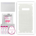 apgo Protective Skin Sticker for the back+sides compatible with Samsung Galaxy S10 Plus, Full Wrap Film, Foil, Vinyl - Pattern White Fabric