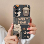 Telefono dėklo dangteliai, skirti Samsung Galaxy S24 Ultra F15 S24+ A55 A15 M15 Cute Bear Animacinio modelio smūgiams atsparus silikoninis mink&scaron;tas auk&scaron;tos kokybės buferis, skirtas Samsung Samsung Galaxy M15