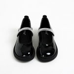 Mary Jane moteri&scaron;ki batai Lakinės odos storakulniai Retro Loafers Didelio dydžio moteri&scaron;ki batai 42 juoda