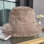 Stilinga terminė moteri&scaron;ka kepurė &ndash; dirbtinis kailis, atsparus vėjui, patogiai prigludęs su užsegimu, &scaron;ventinė vienspalvė M（56-58cm）