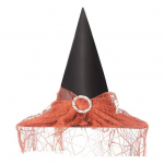 Helovino raganos kepurė Nėriniai voratinklio dekoras dideliais kra&scaron;tais smaili burtininkė Cosplay Haunted House Karnavalinio vakarėlio kostiumo kepuraitė galvos apdangalai raudona