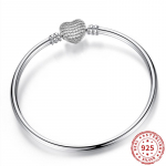 925 prabos sidabro &scaron;irdelės žėrintis kri&scaron;tolas bangle gyvatės grandinėlės apyrankė tinka pakabukams moteri&scaron;ka apyrankė papuo&scaron;alai 21cm