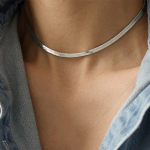 Madingi unisex gyvatės grandinėlės moteri&scaron;ki karoliai Choker nerūdijančio plieno silkės spalvos aukso spalvos grandinės karoliai moterims papuo&scaron;alai 19.7inch(50cm)