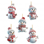 5 vnt Kalėdų sniego senio pakabukas akrilinis animacinis filmas Sniego senelis kabantys papuo&scaron;alai &scaron;ventinei eglutei kabantys sniego seneliai namų dekoravimui 5pcs