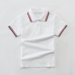 Vaiki&scaron;ki polo mar&scaron;kinėliai: Medvilninė uniforma trumpomis rankovėmis pradinei ir vidurinei mokyklai &ndash; balta arba mėlyna (Dydžiai 100-190) Size 120cm