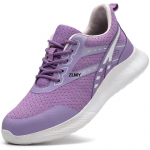 Madingi ZLMY nauji moteri&scaron;ki apsauginiai batai, plieniniai sportbačiai, lengvi darbiniai batai, nepraduriami darbo saugos batai, moteri&scaron;ki vyri&scaron;ki apsauginiai batai 42 violetinė