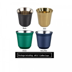 80 ml dvigubos sienelės nerūdijančio plieno espreso puodelis &bdquo;Nespresso Pixie&ldquo; izoliacinės kavos puodelio formos mielas kapsulės termo puodelis kavos puodeliai 80ML