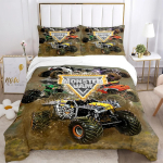 Animacinis Monster Truck Visų sezonų antklodės užvalkalas, patalynės komplektai, mink&scaron;tas pledo užvalkalas ir užvalkalai pagalvėms, viengulis, dvigulis, Queen, King AU Single 140x210cm