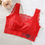 Seksuali nėriniuota moteri&scaron;ka liemenėlė, elastingas audinys, sportinė, graži nugara, liemenė, krūtinės vamzdelio vir&scaron;us, ploni apatiniai, patogūs, kvėpuojantys apatiniai be lankelių L raudona