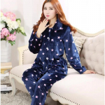 Flanelinis moteri&scaron;kas pižamos komplektas, sutir&scaron;tintas koralinis vilnonis, ilgomis rankovėmis, pižamos, pižamos komplektas, moteri&scaron;ka pižama, namų drabužiai XL