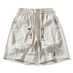 Vasariniai vyri&scaron;ki kamufliažiniai &scaron;ortai su skaitmenine spauda, ​​lankstūs tampriai apkarpyti sportiniai &scaron;ortai L juoda