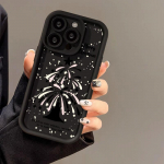 Kalėdinis telefono dėklas iPhone 11 13 12 14 15 16 Pro Max XR XS Samsung A15 A55 A05 Redmi 12 13C OPPO A16 A18 A60 Reno 11 Vivo Y17S Y12 infinix note iPhone 7&8 rožinė