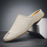 2024 M. Vasaros Naujos Mados Kasdieniai Vyri&scaron;ki Pusiau &Scaron;lepetės Vyri&scaron;kos Kvėpuojančios Ver&scaron;iuko Odos Loaferiai &Scaron;lepetės Mokasinai Mink&scaron;ti Natūralios Odos Sandalai 38 ruda