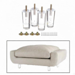 4 akrilinės kojelės baldų keitimui Skaidrūs stulpeliai Sofa ir naktinis staliukas 5cmx10cm