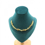 Pierres et Min&eacute;raux. Collier 20 perles Apatite jaune de Madagascar. Chaine en acier Collier femmes, hommes. Taille personnalisable.