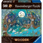 Puzzle en bois For&ecirc;t fantastique 500 pi&egrave;ces robustes et naturelles dont 40 figurines en bois (whimsies), Qualit&eacute; premium - Pour enfa