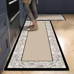 Nordic Kitchen Diatom Mud Neper&scaron;lampamas ir alyvai atsparus vonios kilimėlis &ndash; sugeriantis, nuvalomas, plaunamas, neslidus. 50&times;80 cm + 50&times;150 cm