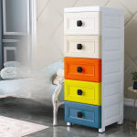 Didelė plastikinė stalčių spintelė žaislams ir drabužiams laikyti 4 layers