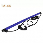 Pilateso lazda su pasiprie&scaron;inimo juosta jėgos treniruotėms, kūno tempimui, kojų, klubų, juosmens, rankų pratimų lazda, namų sporto salės treniruotė, vyrams, moterims, fitneso įranga mėlyna