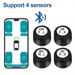 Bluetooth5.0 Automobilio TPMS Belaidė Padangų Slėgio Signalizacijos Stebėjimo Sistema IP67 Vandeniui atspari su 4 I&scaron;oriniais Jutikliais Palaiko Android/IOS S1