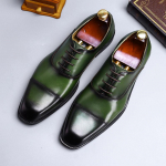 [Didelis I&scaron;pardavimas] Tikros Odos Oxford Formalūs Batai - Keturis Sezonus Vyri&scaron;ki Jaučio Oda 37 žalia