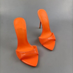 Vasarinės arklių plaukų &scaron;lepetės Moteri&scaron;ki batai Superauk&scaron;to kulno stiletto basutės &Scaron;ventinės, podiumo, smailianosės, atvirais pir&scaron;tais Moteri&scaron;kos basutės Didelis dydis 46 35