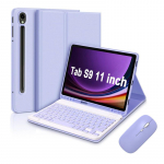 &bdquo;Samsung A9 Plus&ldquo; plan&scaron;etinio kompiuterio dėklas su S9 FE nuimama &bdquo;Bluetooth&ldquo; klaviatūra ir pele &ndash; A78 apsauginis dangtelis Tab S9FEplus/A9plus
