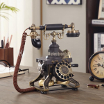 Paramount HA1892TN Europieti&scaron;kas vintažinis telefono aparatas su sukamu disku, namų dekoro ornamentas