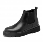Madingi odiniai batai su rai&scaron;teliais, ankle boots, žemi kulniukai, vyri&scaron;ki, kasdieniai, platforminiai, Chelsea batai, vyri&scaron;ki batai, vestuviniai batai, žiemos, pliu&scaron;iniai 46 juoda