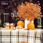 10 vnt. Rudens dirbtinių gėlių vazai, namų, Kalėdų dekorui, netikri augalai, vainikas lauke, vestuvinė puok&scaron;tė, vakarėlio dekoracija 10pcs smėlis