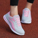 Kedai Moteri&scaron;ki Odiniai Batai Kvėpuojantys Suvarstomi Sportiniai Kedai Kasdieniai Neslystantys Apvalaus Priekio Zapatillas de mujer Bėgiojimui Ėjimui 35 rožinė