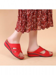 Summer Women Wedges SandalsOpen Toe Sandals Vintage Anti-slip Leather Casual Female Platform Retro Slippers size 35-43 35 geltona