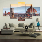 5 dalys Santa Maria Del Fiore katedra Drobės tapyba peizažas Plakatai ir spaudiniai Sienų meno nuotraukos Namų dekoras be rėmelio 20x35cm*2 20x45cm*2 20x55cm*1