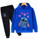 2025 MINISO Stitch Džemperiai+Kelnės Rinkiniai Vaikams 1-16 Metų Kostiumas Berniukams Sportiniai Kostiumai Vaikams Firminiai Sportiniai Kostiumai Mažojo Monstro Džemperiai Vir&scaron;us + Kelnės 2 vnt. Rinkinys 140