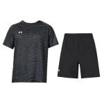 Under Armour apvalios apykaklės trumpomis rankovėmis megztukas ir elastinės trumpikės laisvalaikio sportinis komplektas vyrams komplektai 24500510-001+22500214-001 M